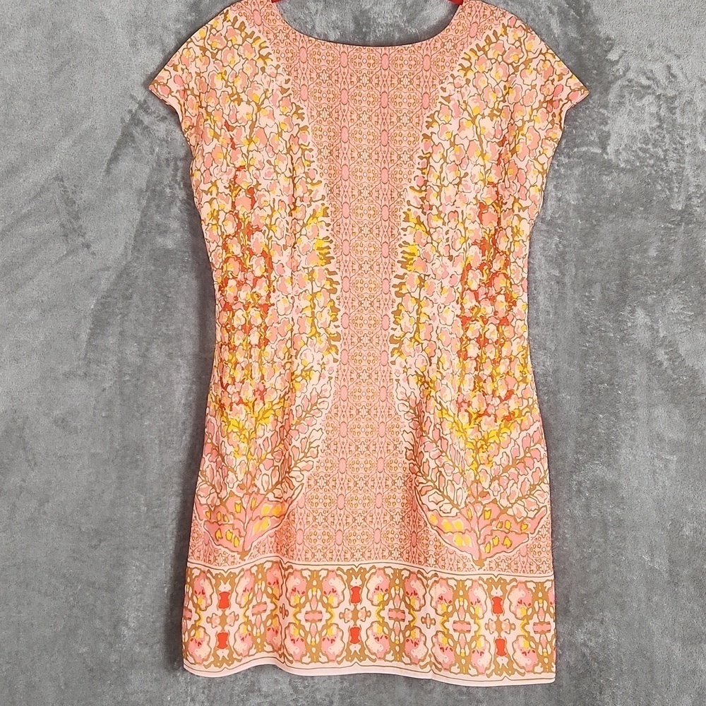 IzaacMizarahi Pink and orange print dress. - Picture 6 of 13